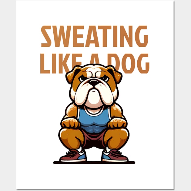 Sweating Like a Dog: Bulldog Squat Power Wall Art by Purrformance Wear